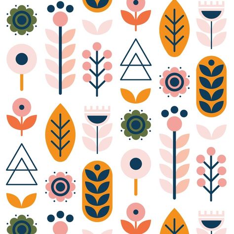 Scandinavian Pattern Geometric Folk Art, Scandinavian Graphic Design Inspiration, Scandinavian Illustration Graphics, Scandinavian Pattern Design, Scandi Graphic Design, Scandinavian Pattern Geometric, Folk Graphic Design, Motifs Design Pattern, Folk Design Pattern