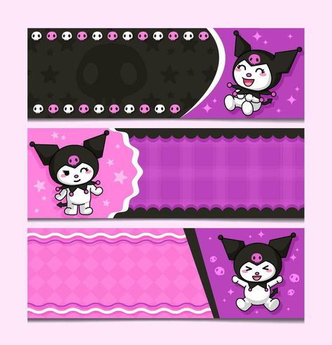 Cute Bunny Character Banner Set Cute Bunny Character, Personalized School Supplies Labels, Hello Kitty Invitation Card, School Labels Printables, School Stickers Labels, Hello Kitty Invitations, Paper Template Free, Bunny Character, Notebook Labels