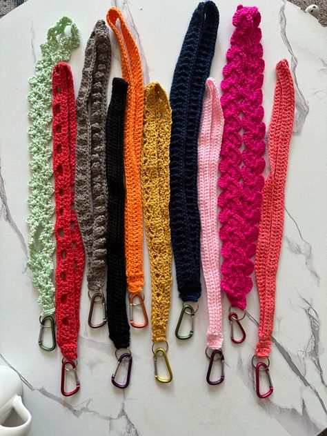 Crochet Lanyards | InfluEnT HueS, LLC Crochet Lanyards, Lanyard Crochet, Crochet Lanyard, Keychain Hook, Keychain Pattern, Crochet Phone Cases, Crochet Keychain Pattern, Beaded Lanyards, Crochet Keychain