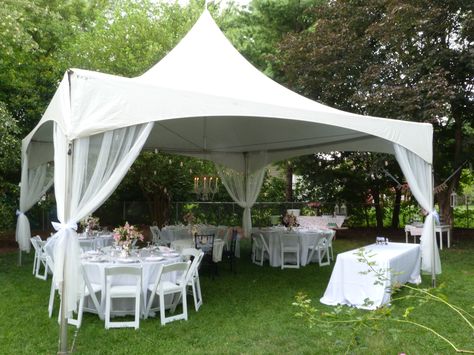 Backyard party under the tent