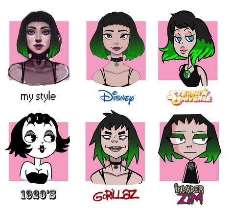 Art Style Challenge Style Challenge Drawing, Different Type Of Art Style, Different Character Styles, Different Artstyle Challenge, 10 Art Style Challenge, Art Styles To Try List, Gorillaz Drawing Style, Gorillaz Art Style Character Design, 2020 Art Style