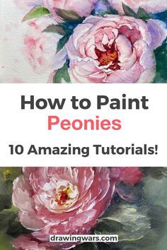 How To Paint Peonies In Oil, Oil Peony Painting, Draw Peony Step By Step, Peony Drawing Step By Step, How To Paint Peonies Step By Step, How To Draw Peonies Step By Step, Peony Flower Drawing Step By Step, Peony Acrylic Painting Tutorial, How To Draw Peony Flowers