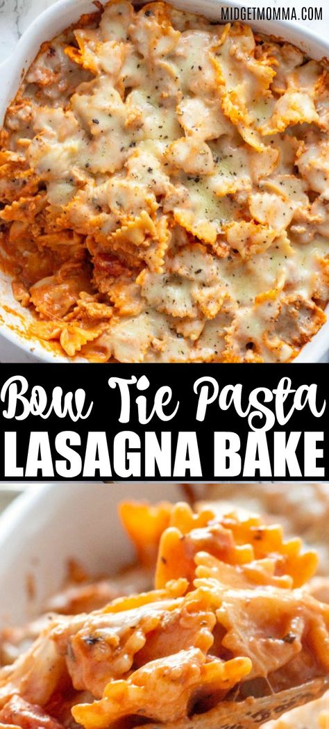 Pasta Lasagna, Bow Tie Pasta, Easy Pasta Dinner, Easy Lasagna Recipe, Lasagna Pasta, Homemade Lasagna, Fast Dinner Recipes, Easy Lasagna, Pasta Casserole