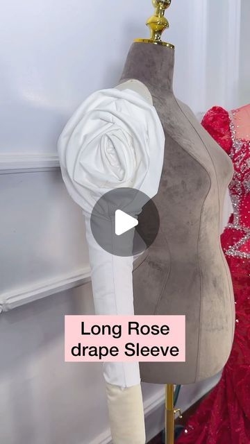 Fashion Courses & Education on Instagram: "Rose drape sleeve is so beautiful and easy to make.
Long sleeve is the best." Couture, Dress Sleeve Pattern, Easy Sleeve Pattern, Rose Sleeves Pattern, Rose Sleeve Pattern, Beautiful Sleeves Designs, Drapping Dress Ideas, Draping Fashion Design, How To Cut Sleeves