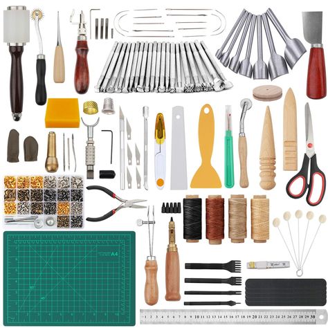 Leather Kits, Leather Working Tools, Leather Crafting, Crafting Tools, Punch Tool, Leather Craft Tools, Craft Punches, Leather Carving, Sewing Needles