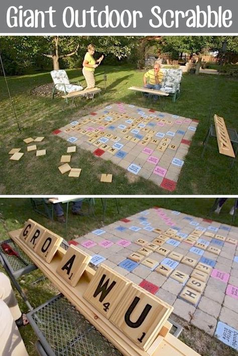 40+ of the Most Incredible Ideas & DIY you need to try! Outdoor Scrabble, Diy Backyard Games, Outdoor Party Games, Outside Games, Giant Games, Backyard Entertaining, Yard Games, Backyard Games, Diy Games