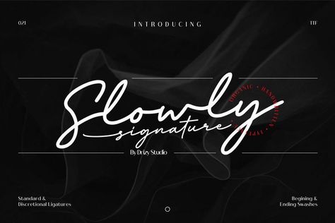 slowly, script, otf, popular, handpicked, new, drizy, 2021, signature font, display, slowly, script, otf, popular, handpicked, new, drizy, 2021, signature font, display Logos, Script Fonts Alphabet, Brochure Inspiration, Invitation Fonts, Modern Serif Fonts, Polo Shirt Design, Modern Script Font, Handwritten Script Font, Logotype Design