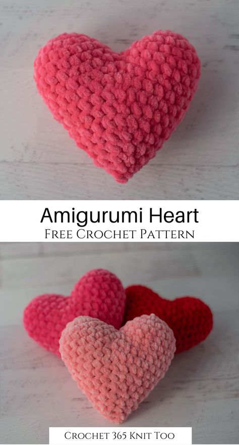 Crochet Ideas For Grandparents, Crochet Love Heart Free Pattern, Heart Crochet Pillow Pattern, Crochet Heart Stuffed, Crochet Soccer Ball Keychain Free Pattern, Crochet Heart Plush Pattern Free, Stuffed Crochet Heart, Small Crochet Ball Free Pattern, Free Brontosaurus Crochet Pattern