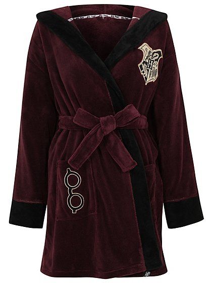 Harry Potter Burgundy Hooded Dressing Gown | Women | George Baby Products, Harry Potter Pajamas, Harry Potter Robes, Harry Potter Pyjamas, School Night, Uk Clothing, George At Asda, Night Routine, Dressing Gown