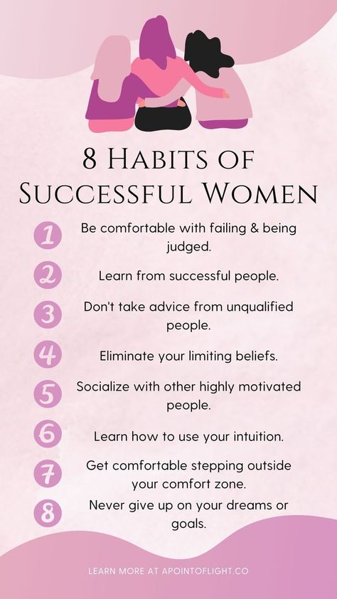 8 habits of successful women Successful Women, Habits Of Successful Women, Business Woman Quotes, Business Woman Successful, Success Habits, Positive Self Affirmations, Self Care Activities, Success Mindset, Self Motivation