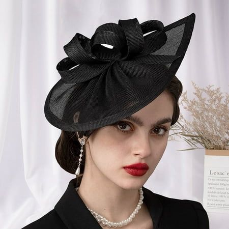 Description: Using bowknot decor as embellish ornaments can make you more elegant. Headwear is combined with linen yarn, which makes you more mysterious and exudes your charm. You can wear this headwear to take part in wedding or party, and you will get a stunning and elegant outlook. It is constructed of linen yarn material. The length of this product is 30cm and width is 17cm. Trendy style matches everything. One size fits all. This beautiful, timeless, classy and elegant Fascinator hat is suitable for as a wedding Fascinator, tea party hat, Cocktail hat or any special occasion. Item Name: Fascinator Hat Material: Linen Yarn Style: Retro Gender: Women Features: Solid Color, Bowknot Decor, Hair Accessories Size Details: L: 30cm/11.81", W: 17cm/6.69" (Approx.) Notes: Due to the light and s Elegant Fascinator, Evening Hat, Ladies Dress Hats, Tea Hats, British Wedding, Victorian Hats, Bridal Hat, Tea Party Hats, Wedding Fascinators