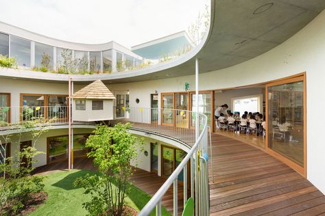 Micro School Design, Kindergarten Building, Montessori Kindergarten, School Building Design, Daycare Design, Campus Design, Kindergarten Design, Green School, School Interior