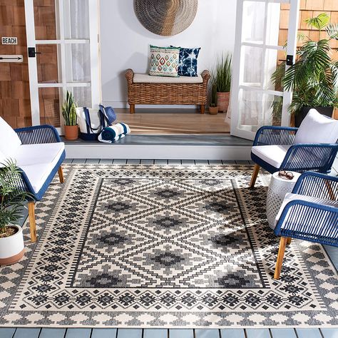 To make your home instantly more cozy, we rounded up the best outdoor area rugs we could find on Amazon. Backyard Rugs, Slate Rug, Indoor Outdoor Patio, Backyard Area, Patio Inspiration, Southwestern Area Rugs, Patio Backyard, Patio Rugs, Decks And Porches