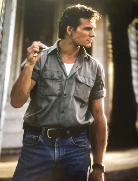 Darrel Curtis The Outsiders, Darry Outsiders Fanart, Patrick Swayze The Outsiders, Darry Curtis Wallpaper, Celebrity Funny Pictures, 50s Aesthetic Men, Patrick Swayze 80s, Darry Outsiders, Outsiders Darry