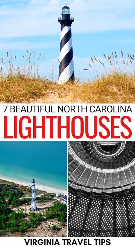 East Coast Lighthouses, Cape Lookout Lighthouse, Currituck Lighthouse, Ocracoke Lighthouse, Oak Island Lighthouse, Emerald Isle North Carolina, Nc Lighthouses, North Carolina Lighthouses, Visit North Carolina