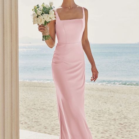 Peachy Bridesmaid Dresses, Elegant Blush Bridesmaid Dresses, Medium Pink Bridesmaid Dresses, Pink And Sage Bridesmaid Dresses, Blush Pink Satin Bridesmaid Dresses, Dusty Pink Bridesmaid Dresses Mismatched, Bridesmaid Dresses Baby Pink, Pink Satin Dress Outfit, Baby Pink Bridesmaid Dresses