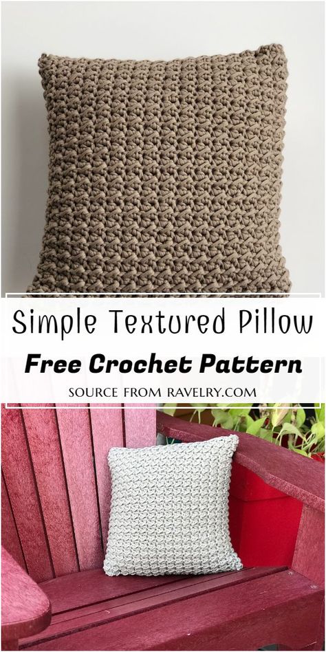 Simple Textured Pillow Crochet Pattern #freecrochetpattern #crochetpillow #freecrochettexturepillow #crochettexturepillowpattern #freecrochettexturepillowpattern Free Crochet Patterns For Pillows, Crochet Cushion Cover Pattern Free Easy, Free Pillow Crochet Patterns, Crochet Pillow Ideas, Crochet Throw Pillows, Crochet Pillow Case Pattern, Pillow Cover Crochet Pattern, Crochet Cushion Covers, Crochet Texture