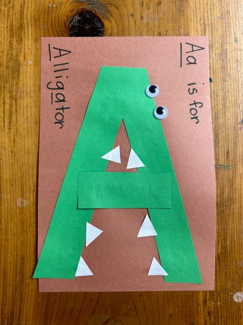 K Letter Craft, Prek Letter Crafts, Alphabet Parade, Letter A Craft, Letter Animals, Abc Practice, Alligator Crafts, Letters Craft, Preschool Journals