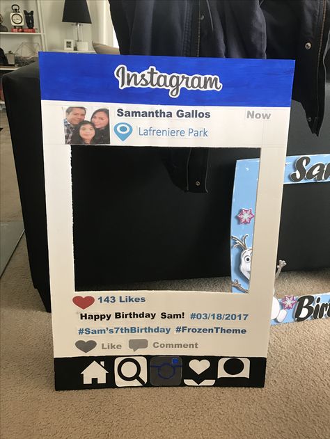 DIY Instagram Photobooth Frame Instagram Photobooth Frame, Instagram Frame Diy, Instagram Frame Photobooth, Photobooth Frame Diy, Instagram Frame Prop, Frame Photobooth, Instagram Photobooth, Marathon Party, Photobooth Frame