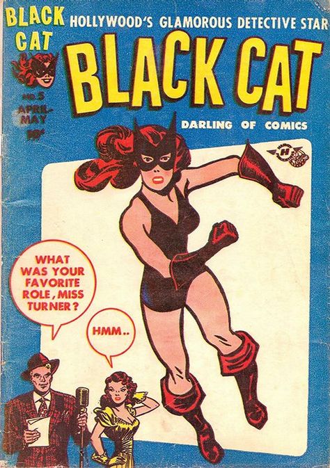 Golden Age Superheroines - Black Cat — Steemit Western Comics, Black Cat Comics, Old Comic Books, Comic Book Art Style, Golden Age Comics, Comic Book Art, Classic Comic Books, Sci Fi Comics, Cat Comics