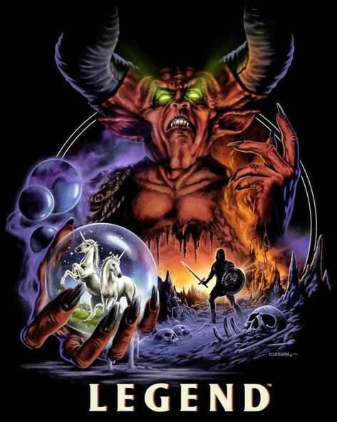 Fright-Rags summons the Lord of Darkness for Legend shirts - Horror Society Darkness Legend, Legend 1985, Legend Movie, Fright Rags, Horror Shirts, Art Musical, New Retro Wave, Horror Posters, Horror Movie Art