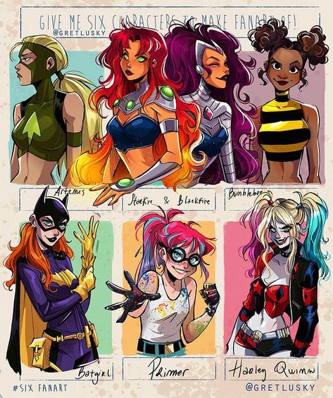 Gretlusky Art, Six Fanarts, Art Dc Comics, Teen Titans Fanart, Image Princesse Disney, Art Style Challenge, Desen Anime, Arte Dc Comics, Dc Comics Artwork