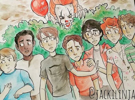 It Losers Club Fanart, The Losers Club, The Losers, You'll Float Too, Pennywise The Dancing Clown, Losers Club, I'm A Loser, Train Art, It Movie Cast