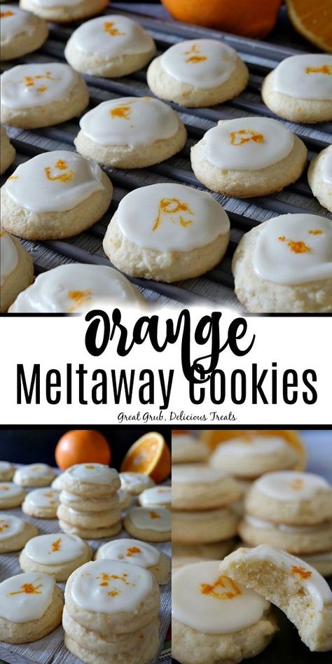 Flavored Icing, Meltaway Cookies, Orange Dessert, Hp Sauce, Orange Cookies, Frozen Cookies, Orange Recipes, Homemade Cookies, Orange Zest