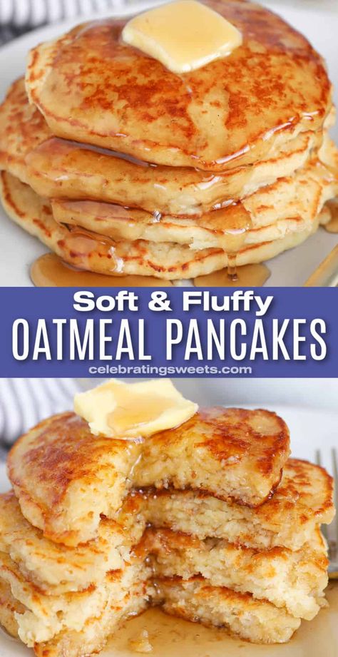 Celebrating Sweets, Breakfast Recipies, Best Pancake Recipe, Breakfast Recipes Sweet, Oatmeal Pancakes, Breakfast Sweets, What's For Breakfast, Breakfast Pancakes, Lost 100 Pounds