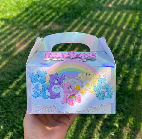 Birthday Theme Rainbow, Care Bear Birthday Party, Bear Party Decorations, Care Bears Party, Care Bears Birthday, Birthday Party Favor Boxes, Care Bears Birthday Party, Care Bear Party, Care Bear Birthday