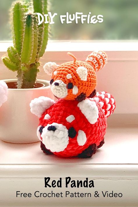 free red panda crochet pattern Amigurumi Patterns, Beginner Amigurumi Pattern, Red Panda Crochet, Panda Crochet Pattern, Beginner Amigurumi, Panda Crochet, Crochet Toys Free Patterns, Easy Crochet Animals, Quick Crochet Patterns