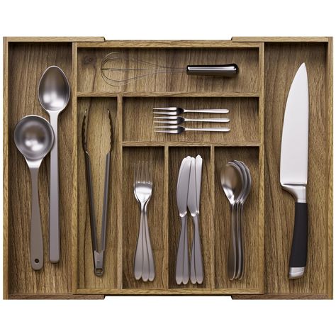 PRICES MAY VARY. 𝐊𝐞𝐞𝐩 𝐘𝐨𝐮𝐫 𝐃𝐫𝐚𝐰𝐞𝐫𝐬 𝐎𝐫𝐠𝐚𝐧𝐢𝐳𝐞𝐝-If you're tired of searching for the right utensils in cluttered drawers, this silverware organizer will help. The expansion feature makes it easily to use in almost any kitchen drawer. It has enough compartments for your knives, dinner forks, salad forks, table spoons, soup spoons, kitchen tools and almost all silverware. Looks built in and fits perfect. Really adds to your kitchen. 𝐈𝐦𝐩𝐫𝐨𝐯𝐞 𝐘𝐨𝐮𝐫 𝐊𝐢𝐭𝐜𝐡𝐞𝐧 𝐎𝐫? Cutlery Drawer Organization, Kitchen Silverware, Silverware Organizer, Silverware Drawer Organizer, Silverware Drawer, Silverware Organization, Cutlery Drawer, Flatware Organizer, Silverware Tray