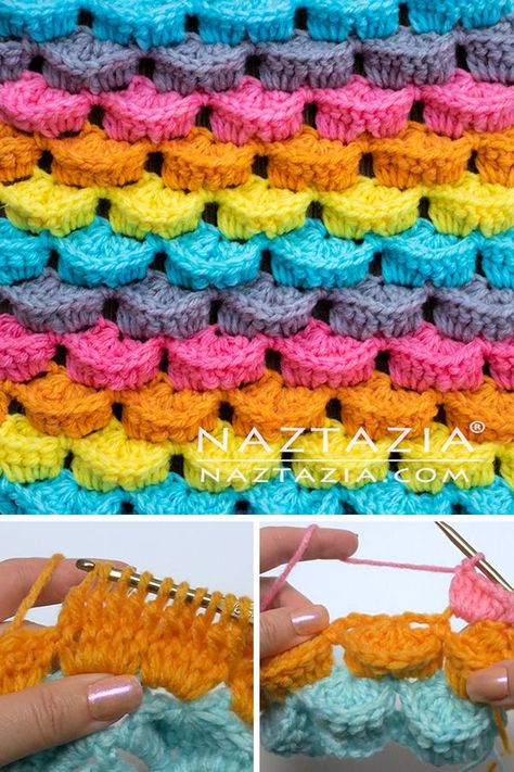 How to Crochet a 3D Stitch Crochet 3d Stitch, 3d Crochet, Debbie Macomber, Crochet Stitches Free, Crochet Stitches For Blankets, Crochet Knit Stitches, Crochet Stitches Video, Haken Baby, Stitch Crochet