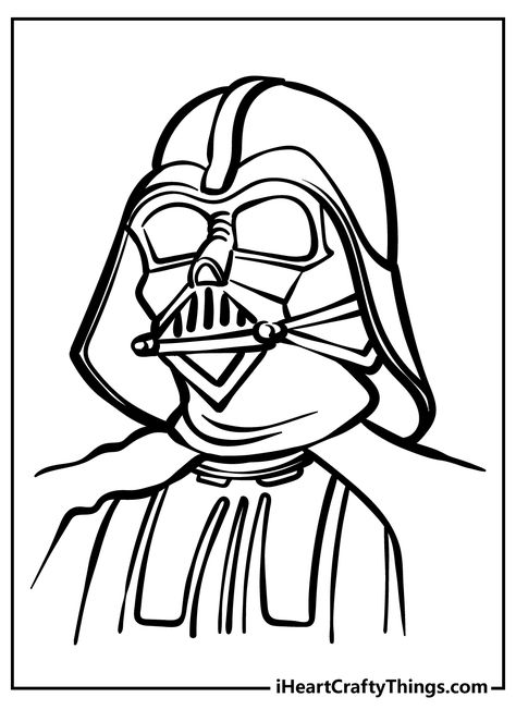 Printable Star Wars Coloring Pages (Updated 2022) Darth Vader Coloring Page, Star Wars Masks Printable Free, Star Wars Coloring Pages Printables Free, Star Wars Mask Printable, Darth Vader Outline, Star Wars Line Art, Star Wars Printables Free, Star Wars Coloring Sheet, Darth Vader Drawing