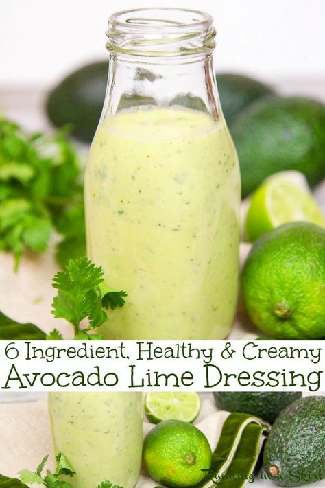 Easy Homemade Salad, Clean Eating Easy, Healthy Dressing Recipes, Easy Homemade Salad Dressing, Avocado Lime Dressing, Healthy Dressing, Clean Eating Vegetarian, Avocado Dessert, Creamy Recipes