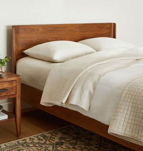 Beds | Rejuvenation Dark Wood Bedframe, Walnut Wood Bed, Thuma Bed, Traditional Bed Frame, King Size Bed Master Bedrooms, Dark Wood Headboard, Mid Century Bed Frame, Hardwood Headboard, Walnut Headboard