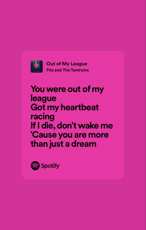 Out Of My League Spotify, Out Of My League Lyrics, Out Of My League, Music Spotify, Spotify Lyrics, For Good Luck, Wake Me, Viral Post, Slow Down