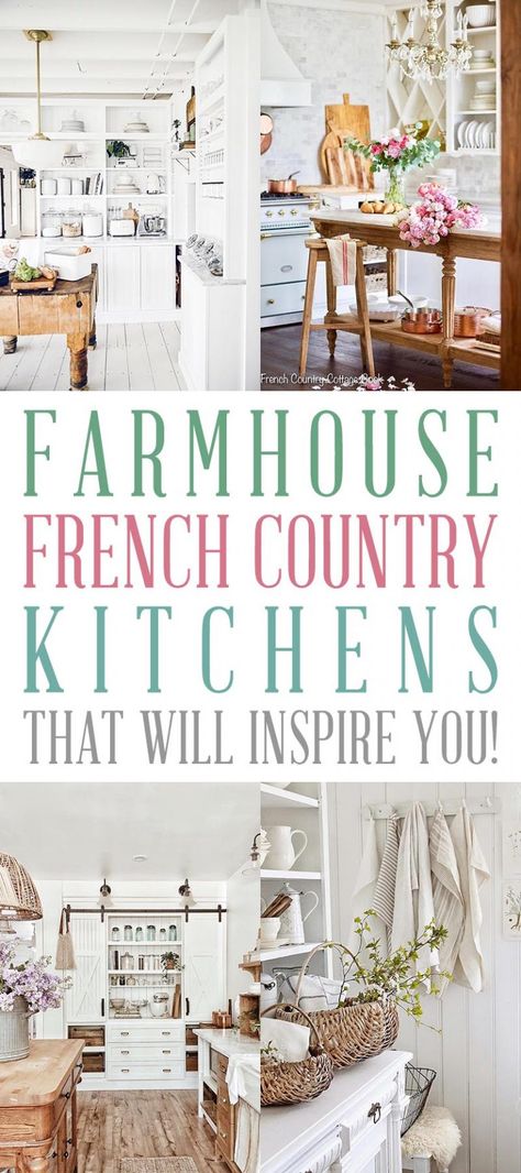 French Country Kitchens Small, French Country Kitchen Backsplash Ideas, White French Country Kitchen, Small French Country Kitchen, French Country Kitchen Ideas, French Country Cottage Kitchen, French Country Farmhouse Kitchen, Country Kitchen Backsplash, French Country Kitchen Cabinets