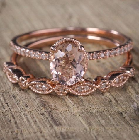 Ring Upgrade, Cheap Wedding Rings, Wedding Rings Oval, Future Engagement Rings, Heart Rose, Morganite Diamond, Sparkly Things, Wedding Rings Rose Gold, Bridal Ring Sets