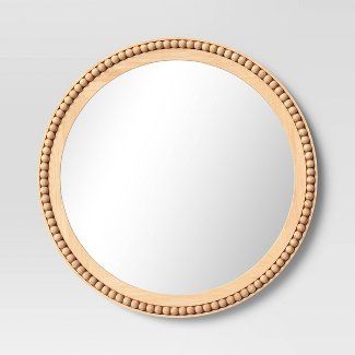 Wall Decor : Target Circle Beaded Mirror, Cute Boho Mirror, Boho Mirror Nursery, Beaded Wall Mirror, Nursery Shelf Wall, Round Beaded Mirror, Wood Ball Mirror, Rattan Circle Shelf, Above The Bed Mirror