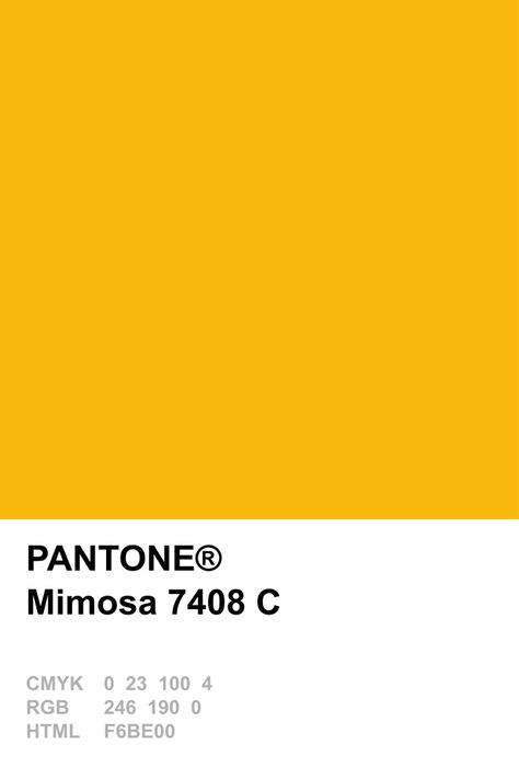 Pantone Colour Of The Year 2009 Mimosa Pantone Colours, Yellow Pantone, Pantone Palette, Pantone Colour Palettes, Graphisches Design, Yellow Ochre, Colour Pallete, Colour Board, Color Stories