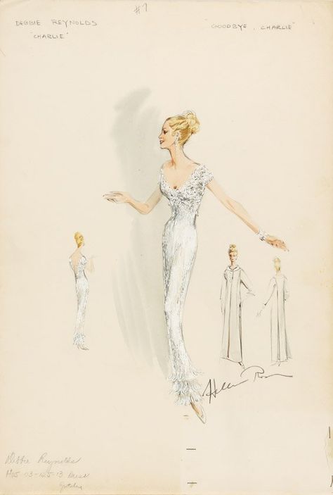 Tumblr, Croquis, Couture, Edith Head Sketches, Love Costume, Famous Wedding Dresses, Costume Illustration, Vintage Fashion Sketches, Rose Costume