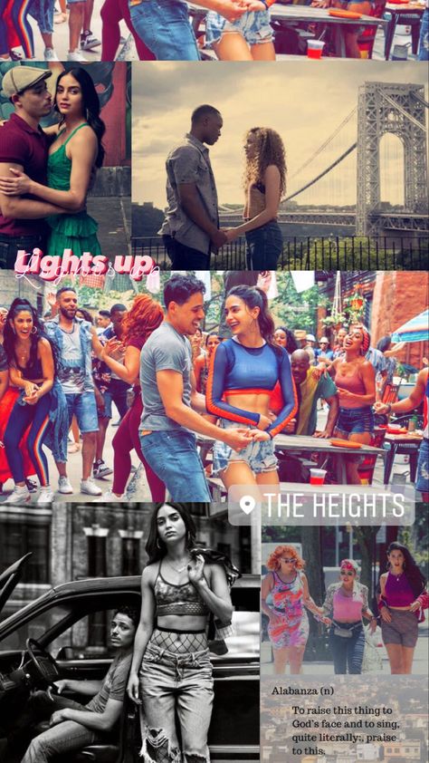 Musical Theater Aesthetic Wallpaper, Broadway Wallpaper Iphone, In The Heights Wallpaper, In The Heights Aesthetic, Theatre Aesthetic Wallpaper, Heights Aesthetic, Musical Theatre Posters, In The Heights Movie, Rent Musical
