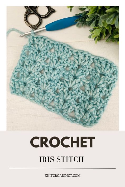 Crochet iris stitch pattern and video tutorial for beginners. Great stitch for blanket and garments. Crochet Iris Stitch, Crochet Iris, Iris Stitch, Crochet Baby Blanket Tutorial, Crochet Blanket Stitches, Free Crochet Baby Blanket, Baby Blanket Tutorial, Modern Crochet Blanket, Blanket Tutorial