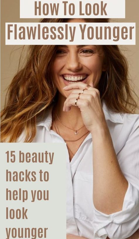 7 Things To Do To Look Younger: we’ve got a few things that are going to make you glow and look a lot younger. Use these tricks to strike some years off with your appearance and reveal a younger looking you, naturally! #beauty #beautytips #young Looking Younger Tips, Natural Makeup Look Over 40, How To Make Skin Look Younger, How To Make Your Face Look Younger, Tips For Younger Looking Skin, Make Up Tricks To Look Younger, Anti Aging Makeup Look Younger, How To Get Younger Looking Skin, Make Up To Make You Look Younger