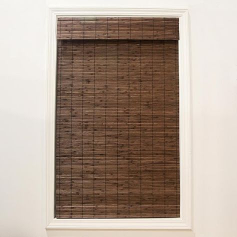 Radiance Brooklyn 48-in Cocoa Light Filtering Cordless Roman Shade in the Window Shades department at Lowes.com Bamboo Window Shades, Sheer Roman Shades, Popular Window Treatments, Bamboo Roman Shades, Cordless Roman Shades, Privacy Shades, Window Molding, Bamboo Blinds, Window Signs