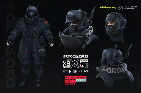 Cyberpunk 2077 Arasaka Soldiers, Cyberpunk Soldier Art, Arasaka Soldier, Cyberpunk Items, Cyberpunk Arasaka, Arasaka Cyberpunk, Cyberpunk Soldier, Punk Suit, Cyberpunk Concept Art