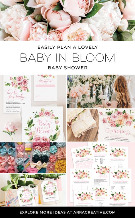 (1) Baby in Bloom Shower – ARRA Creative Baby In Bloom Backdrop, Girl Baby Shower Ideas, Spring Baby Shower Themes, Garden Baby Shower Theme, Best Baby Shower Ideas, Baby Shower Girl Diy, Girl Shower Themes, Bebe Shower