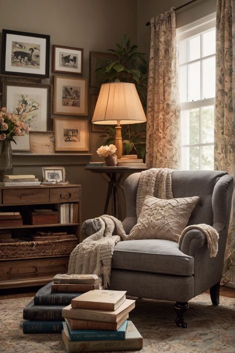 You Need To Know These 10 Vintage Living Room Ideas Cozy Vintage Modern Living Room, Vintage Living Room Inspiration, Warm Vintage Living Room, Vintage Apartment Living Room, Vintage Lounge Room, Cottage Curtains Ideas, Cozy Family Room Ideas, Vintage Living Room Decor Ideas, Den Room Ideas