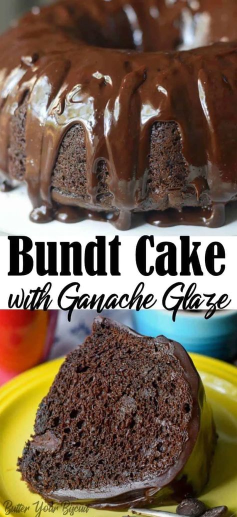 Bundt Cakes Using Boxed Cake Mixes, Chocolate Bundt Cake With Cake Mix Boxes, Cake Mix Bundt Cake, Bundt Cake Recipes From Mix Boxes, Chocolate Chip Bundt Cake Recipe, Chocolate Bunt Cake, Bundt Cake Glaze, Bunt Cake Recipe, Ganache Glaze